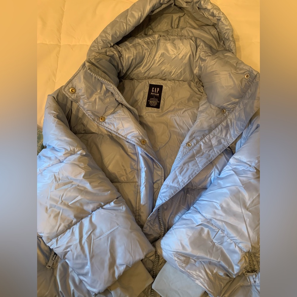 GaP, Light baby blue, Puffer crop coat